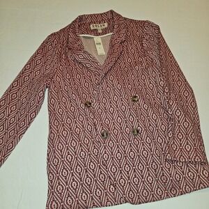 Anthropologie Dolan Boyfriend Double Breasted Blazer Linen Blend~Size M~NWT